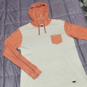 HURLEY Creme and Orange Hoodie Mens Large